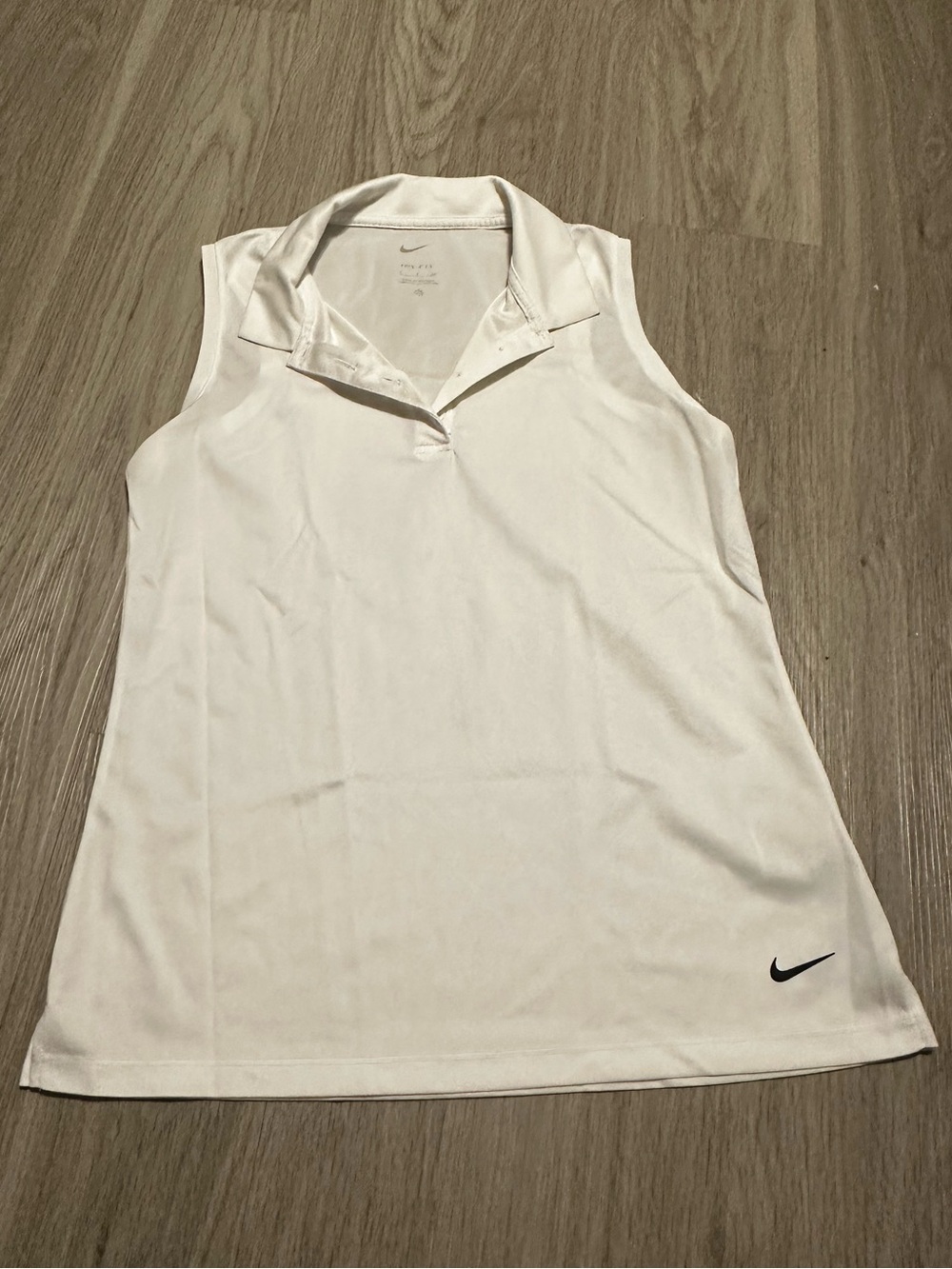 ⭐️ Nike Women’s White Sleeveless Polo Tank Top with Black Swoosh